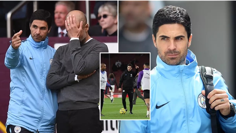 Huấn luyện viên Mikel Arteta khi còn là trợ lý của Man City Huấn luyện viên Mikel Arteta khi còn là trợ lý của Man City